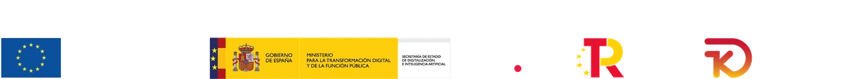 Programa Kit Digital financiado por los fondos Next Generation del Mecanismo de Recuperación y Resiliencia. Logotipos oficiales: Financiado por la Unión Europea – NextGenerationEU; Gobierno de España (con bandera) – Ministerio para la Transformación Digital y de la Función Pública; Red.es; Plan de Recuperación, Transformación y Resiliencia; Kit Digital.